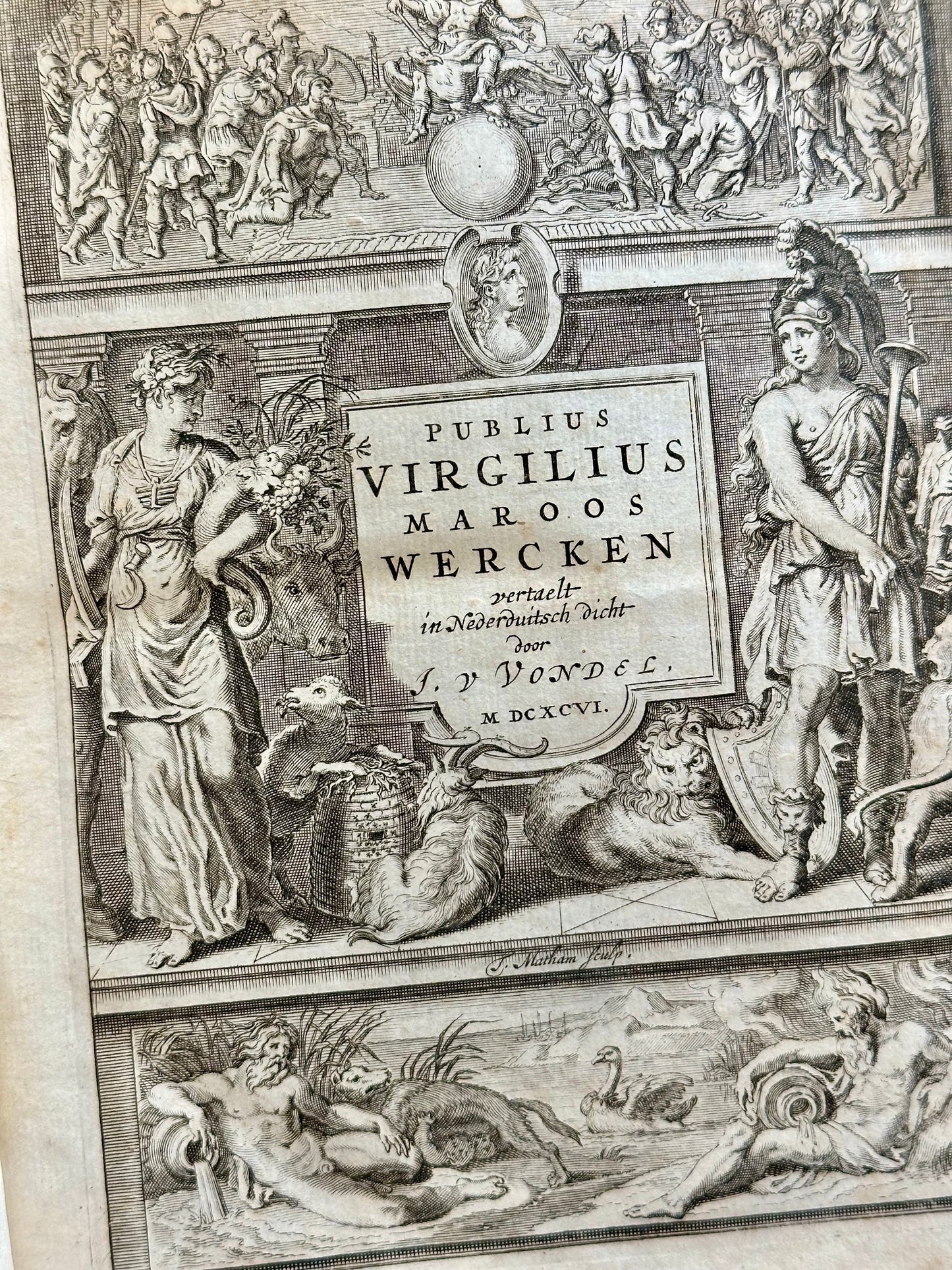 1696 Publious Virgilius Maroos Works in Full Vellum